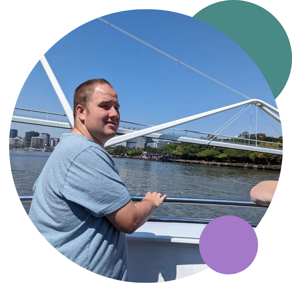 A man looking at the scenery